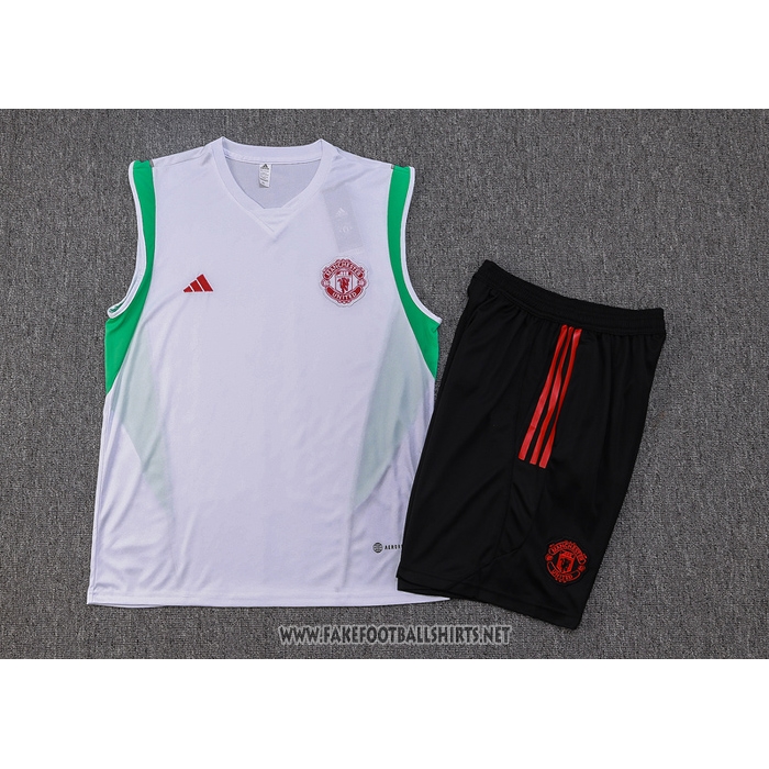 Tracksuit Manchester United Without Sleeves 2023-2024 White